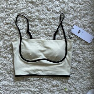 Alo - airbrush streamlined bra tank (ivory/black)